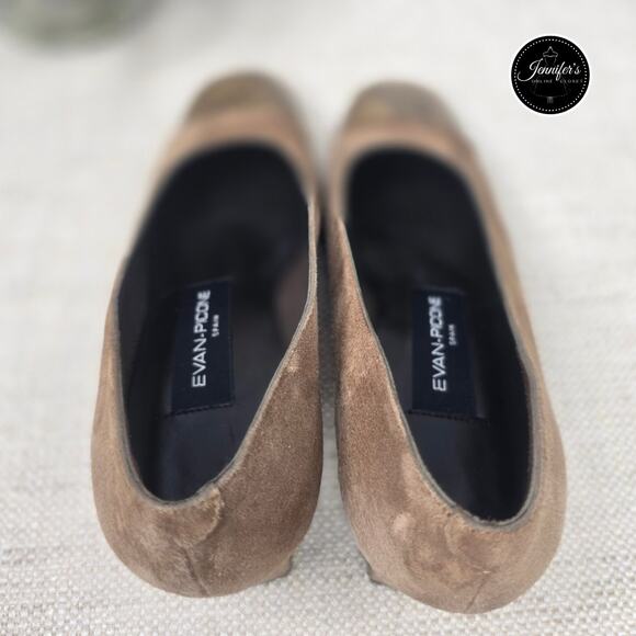 Evan-Picone Brown Suede and Snakeskin Square Toe Pump Size 7M - Picture 9 of 16